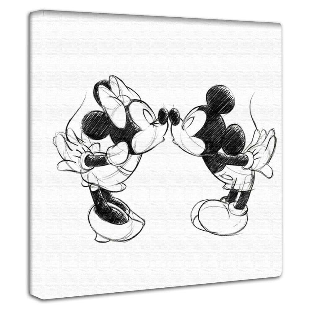 ミッキー&ミニーのアートパネル Disney アート Mサイズ 30×30cm dsn