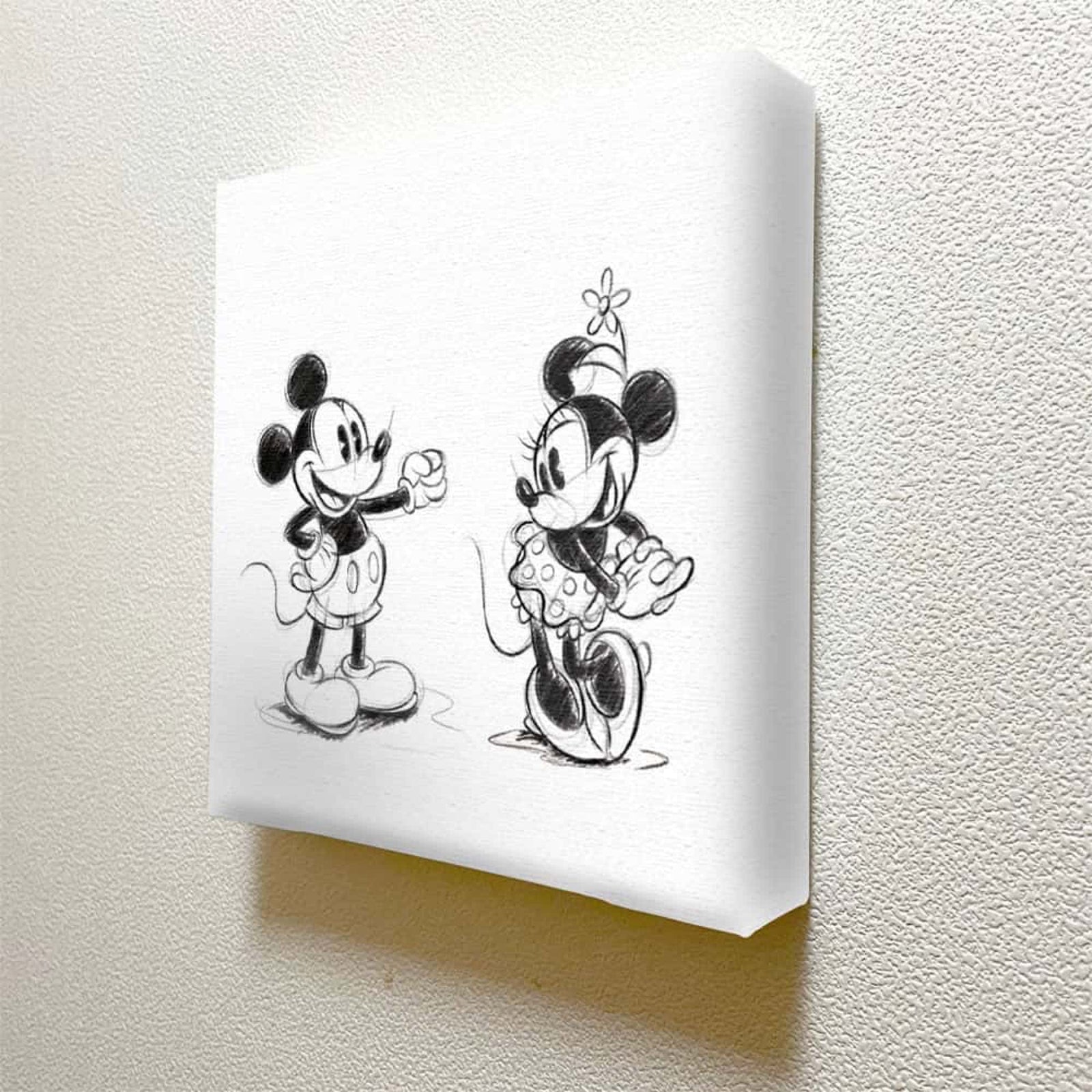 ミッキー＆ミニーのアートパネル 一輪挿し Disney アート 20×20