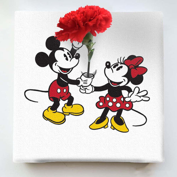 ミッキー＆ミニーのアートパネル 一輪挿し Disney アート 20×20×2.7cm 
